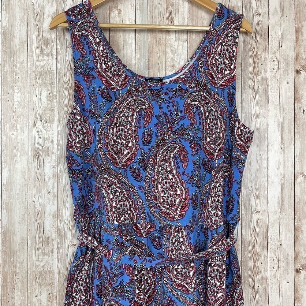 Talbots Paisley Print Tiered Midi Sleeveless Dress Size XL Women - Picture 3 of 11